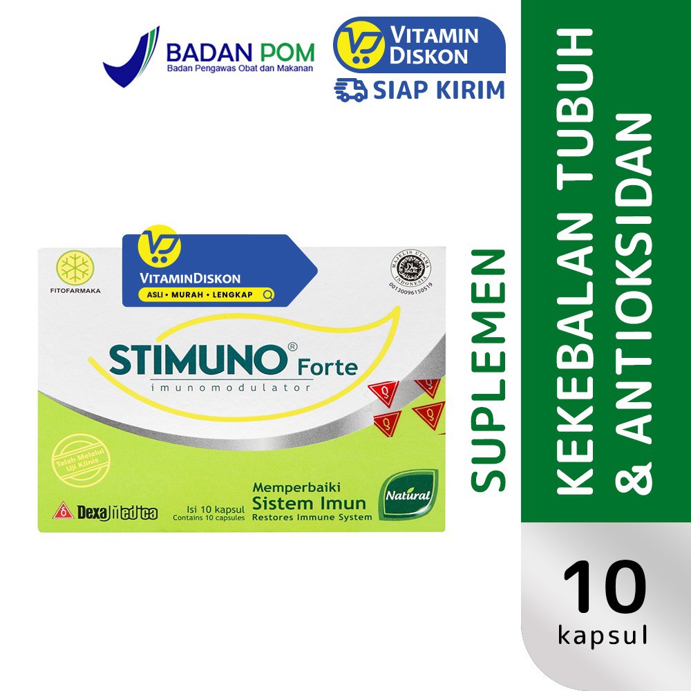Stimuno Forte 10 Kapsul | Suplemen Kekebalan Tubuh, Produksi Antibodi Dan Antioksidan