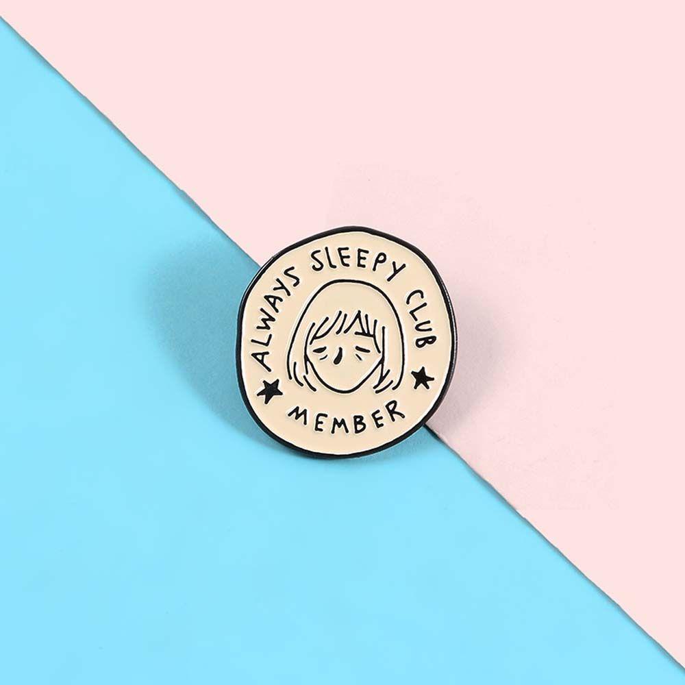 Mxbeauty Lucu Bros Hadiah Untuk Wanita Pria Fashion Kerah Bros Selalu Tidur Club Travel Commemorative Lapel Pin Enamel Pin