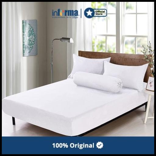 Sprei Fitted Sheet White 180X200+35Cm