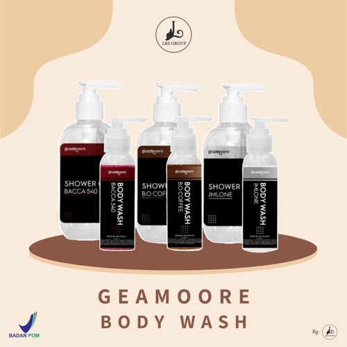 ✿ MADAME ✿  GEAMOORE BODY WASH SHOWER GEL - SABUN MANDI CAIR WITH SCRUB BPOM ORIGINAL