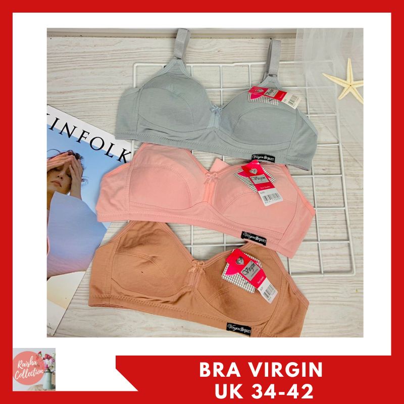 RC Bh/Bra Import Virgin/Misslily Polos Tanpa Busa dan Tanpa Kawat Premium List Karet