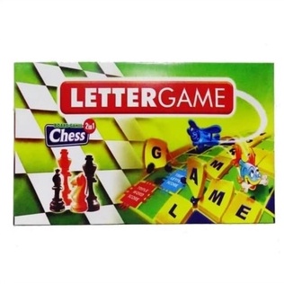 Mainan Anak 2in1 Letter Game with Chess Board Game