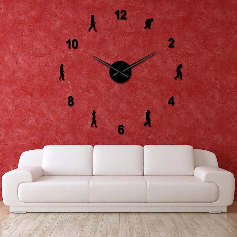 Theory Of Human Evolution Diy Wall Art Giant Wall Clock Men Evolution Home Decor Shopee Indonesia