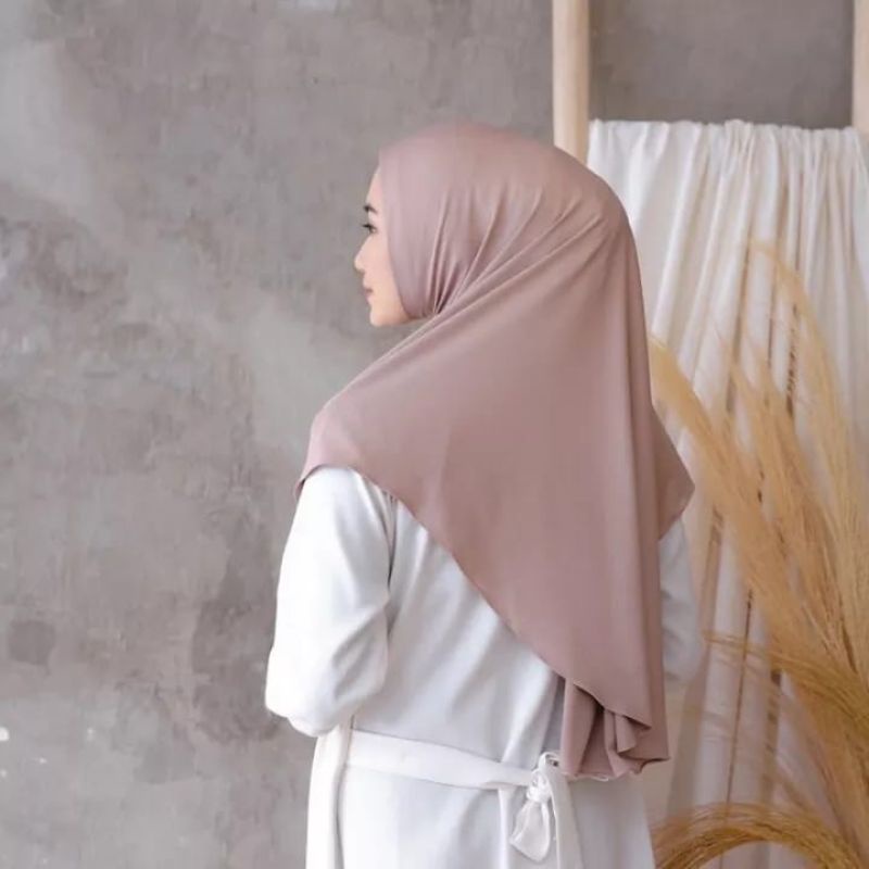 Hijab Instan Malay Non Pet Jersey Premium/ Bergo Hamidah Instan Malay Premium Ukuran M