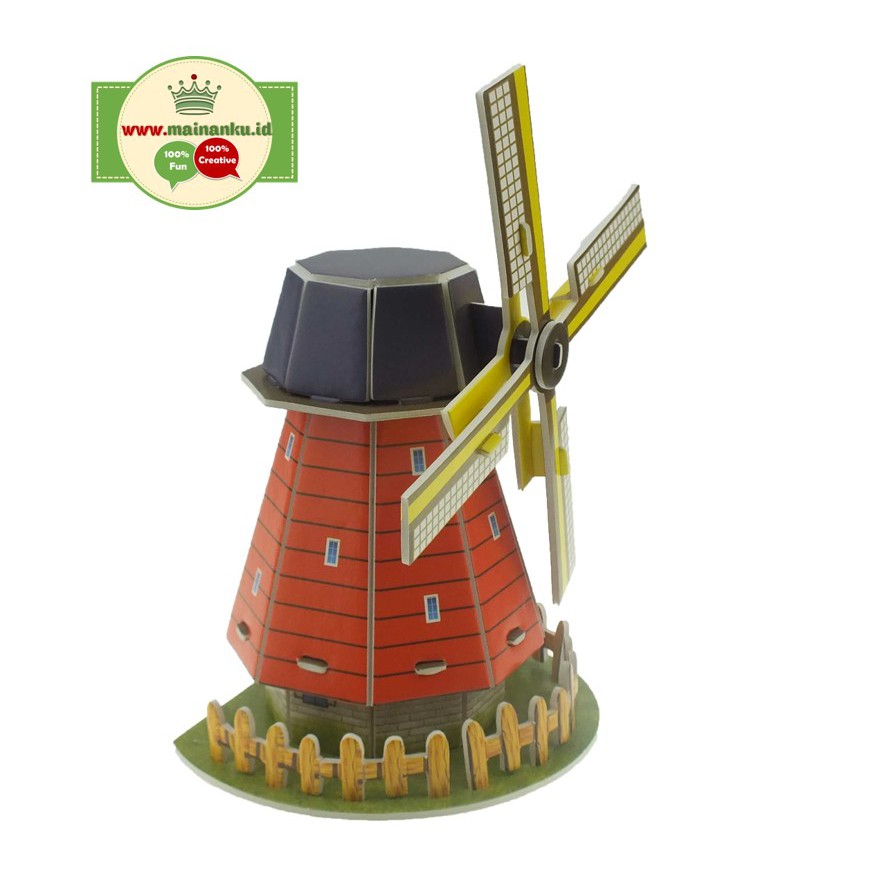 Mini Puzzle 3D | HOLLAND WINDMILL | Puzzle 3 Dimensi Bangunan - 1690-8