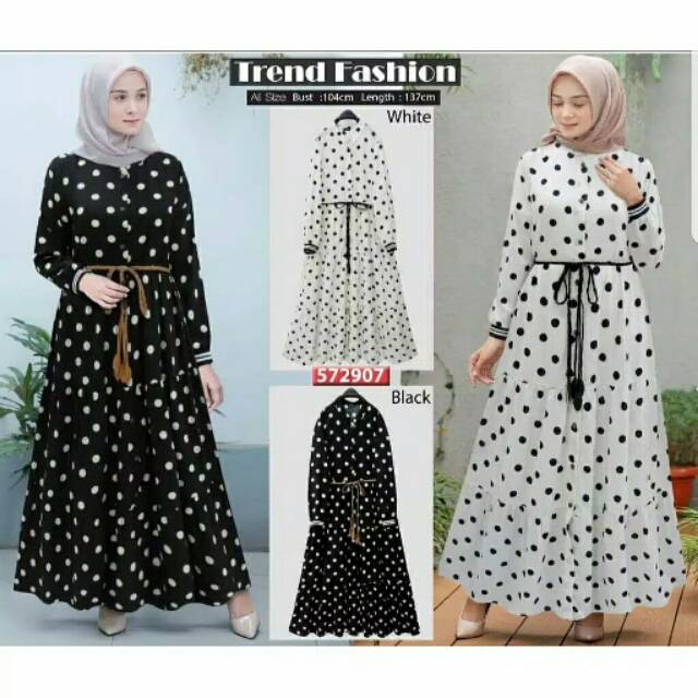 [U.M] AQILA POLKA DRESS MAXI
