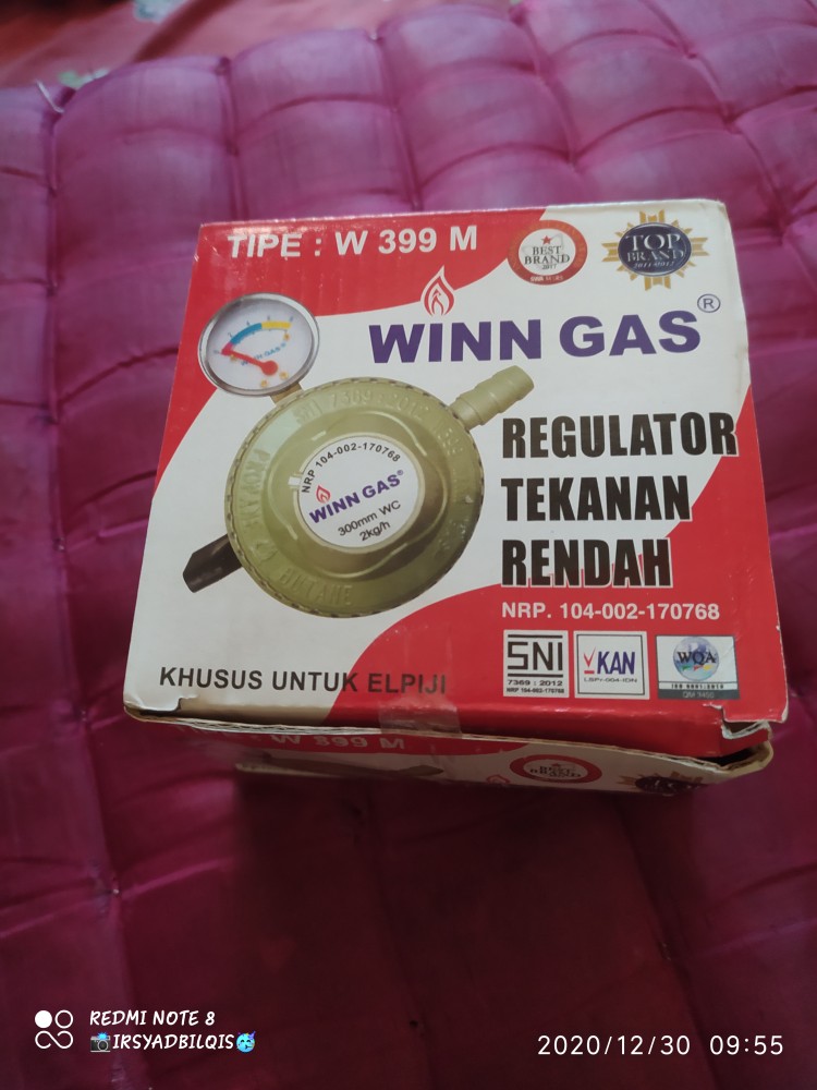 Regulator Gas Winn Gas W-399m Meter / Regulator Gas Kompor Gas Elpiji Lpg