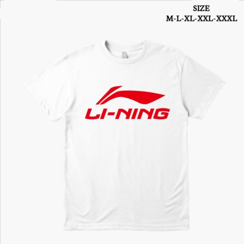 Kaos pria LINING badminton material cotton combed 30S ready size S sampai XXXL