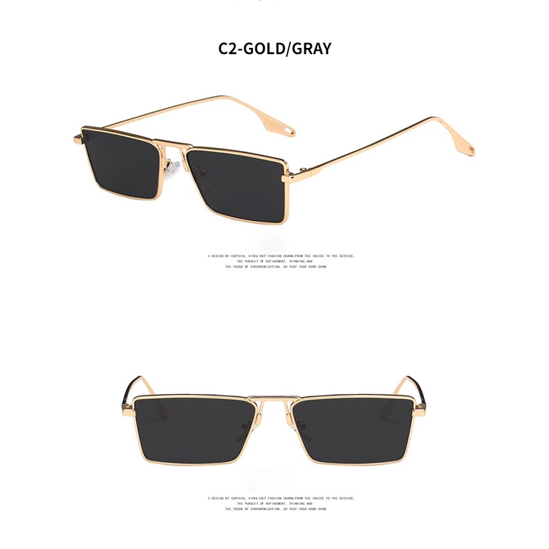 2021 Fashionable retro metal small frame square men and women trend Korean sunglasses