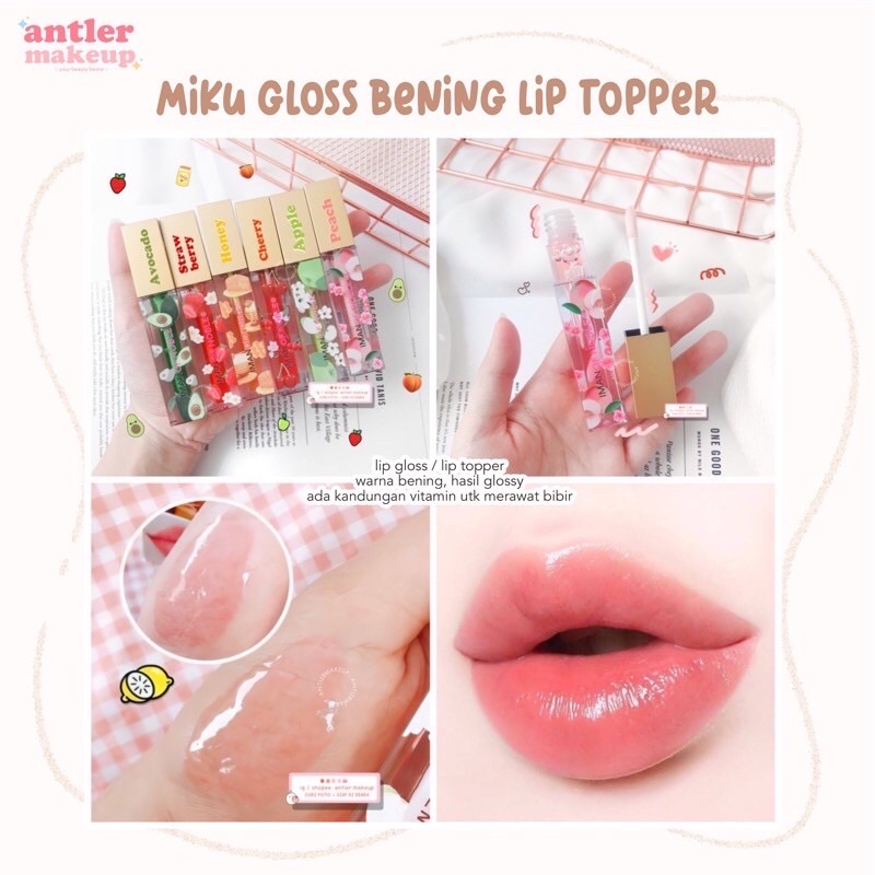 Miku Lip Gloss Bening Transparan Lip Topper