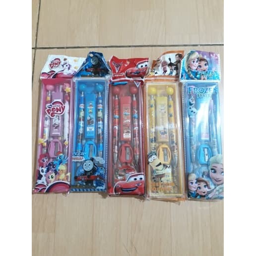 

kotak pensil / set alat tulis anak motif frozen hellokitty thomas cars