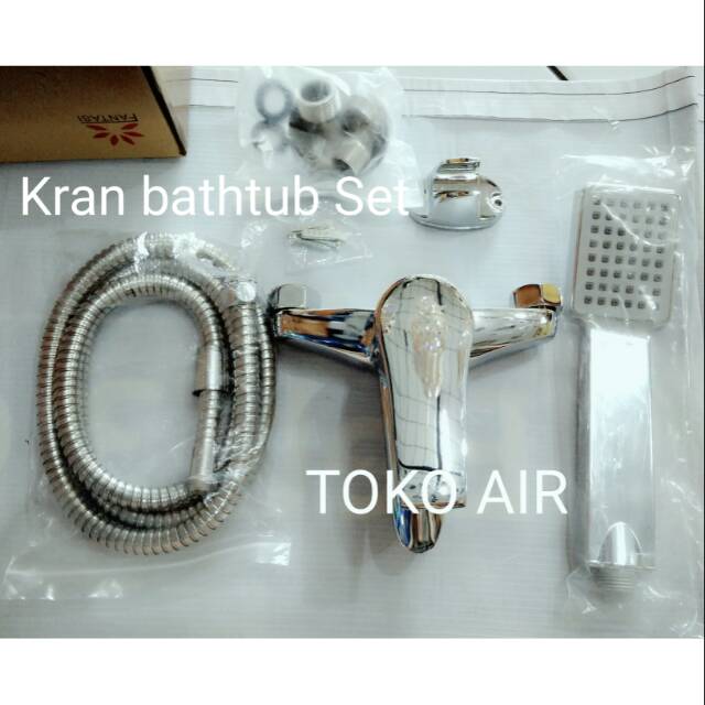 Kran bathtub + hand shower set / Kran mixer set murah body besar