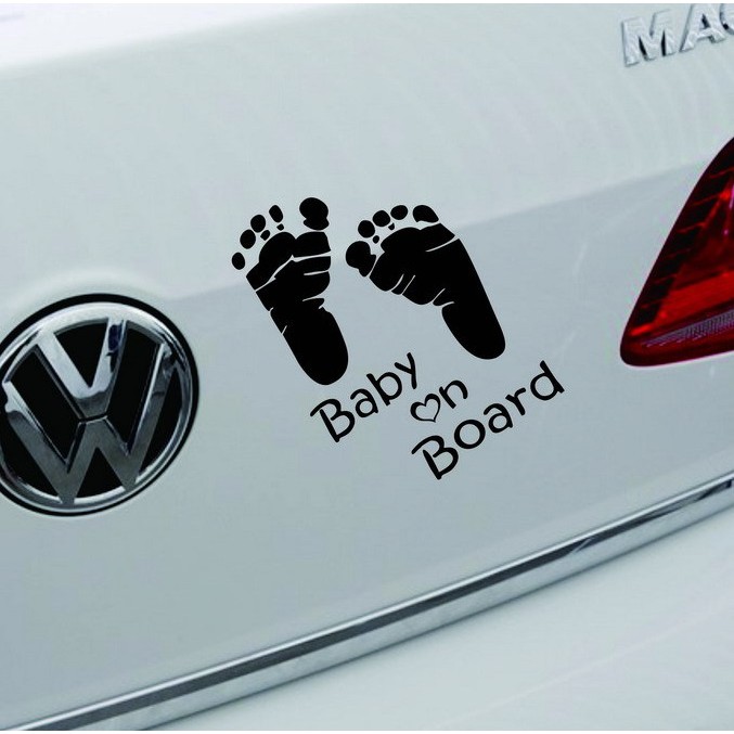 Tempelan Stiker Mobil Warning Baby In Car TELAPAK KAKI Reflector Kualitas Import