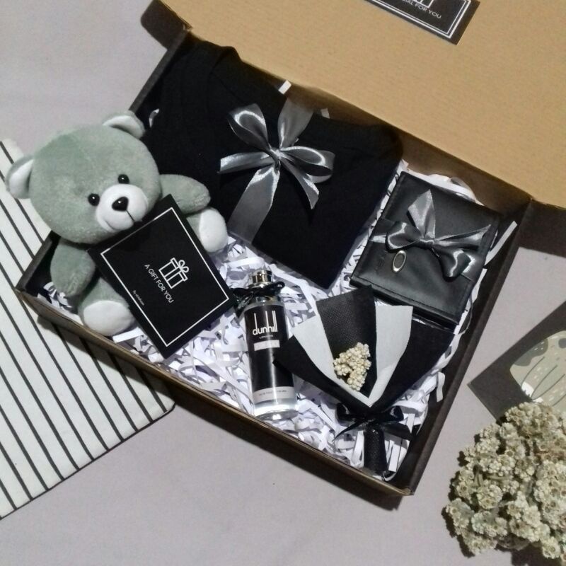 HAMPERS COWOK CEWEK GIFT BOX PREMIUM BLACK SERIES COWOK CEWEK KADO ULANG TAHUN KADO WISUDA