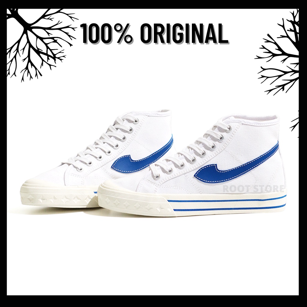 100% Original Sepatu Lokal Casual White Blue Hi | Not Compass Retrograde High