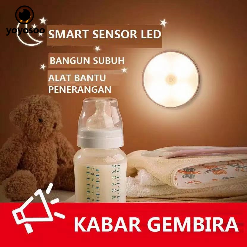 LAMPU TIDUR SENSOR GERAK LED / LAMPU LEMARI/ LAMPU EMERGENCY YOYOSOO