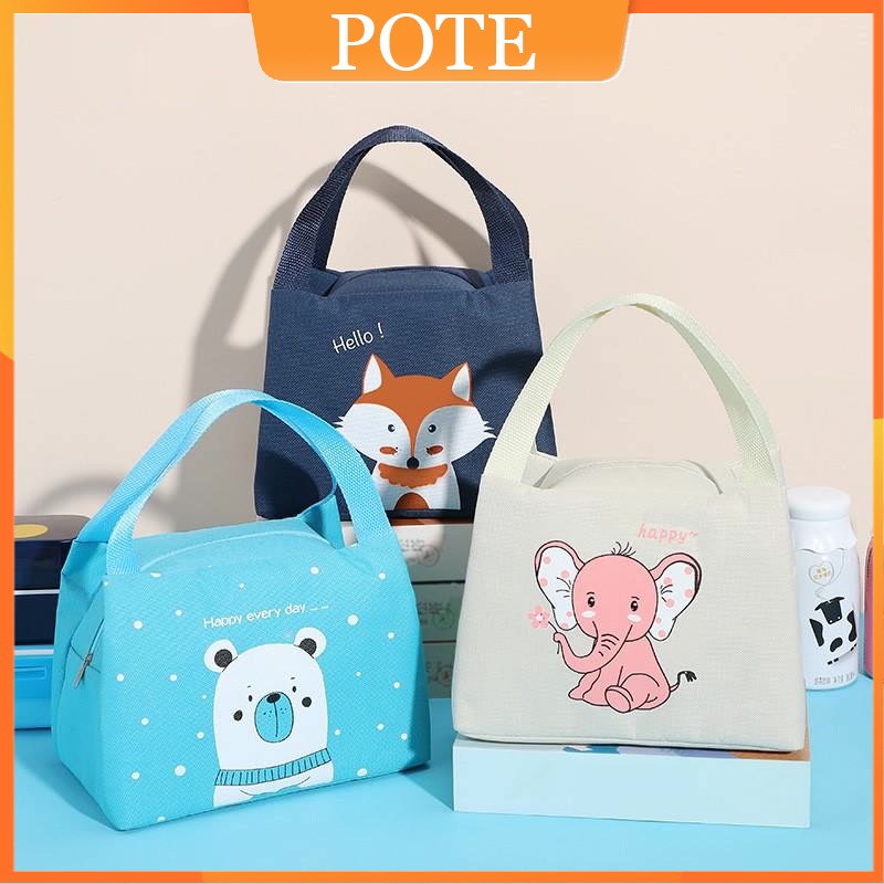 POTE Tas Bekal Lunch Cooler Bag Tas Bento New Tas Lucu Kartun Bekal Anak / Lunch Bag Sekolah