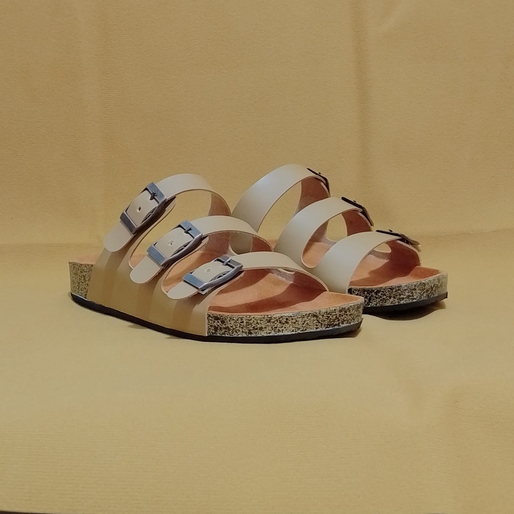 Sendal Flat Birken Wanita Terbaru Motif Gesper- Cheryl Series