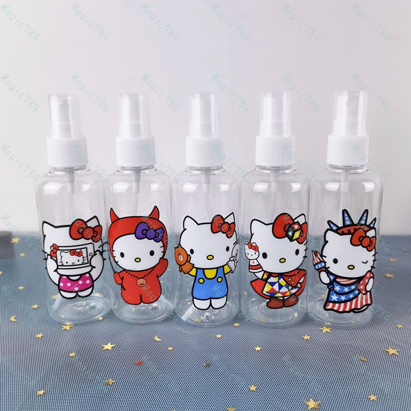 Magic789 100ML Cartoon Spray Bottle Red Hello Kitty Travel Size Bottles Refillable Container for Cosmetic