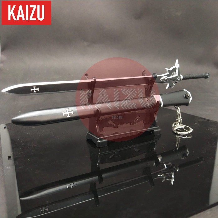 Gantungan Kunci Anime Sword Art Online SAO Miniatur Pedang Elucidator Kirito