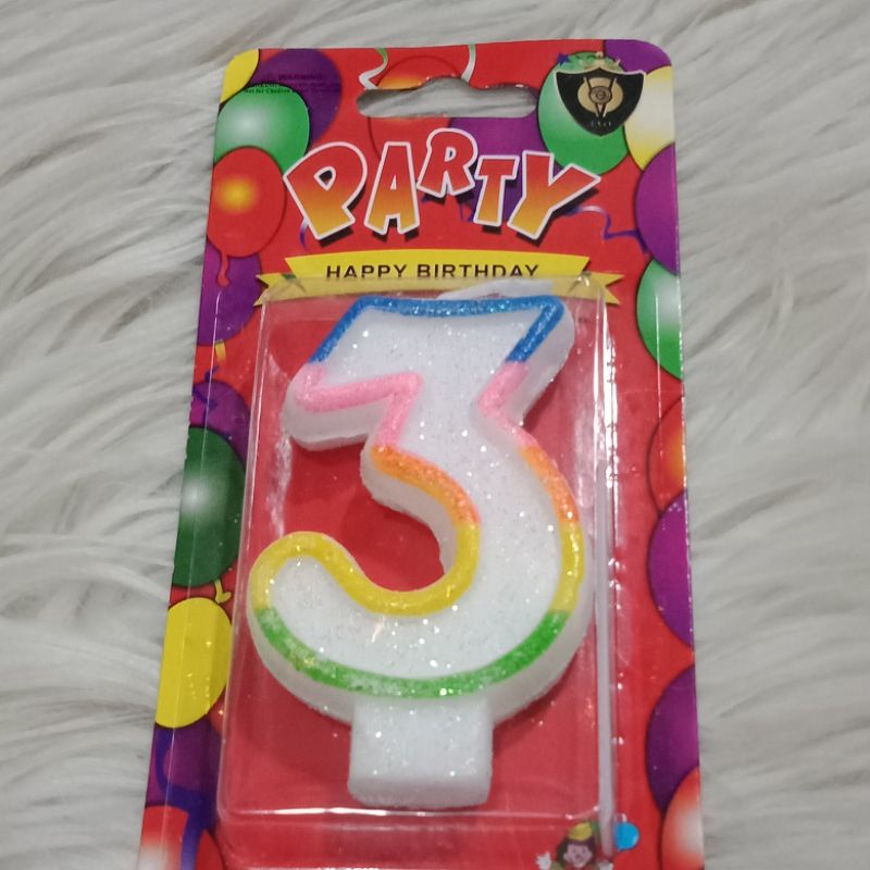 lilin ulang tahun angka 3 glitter