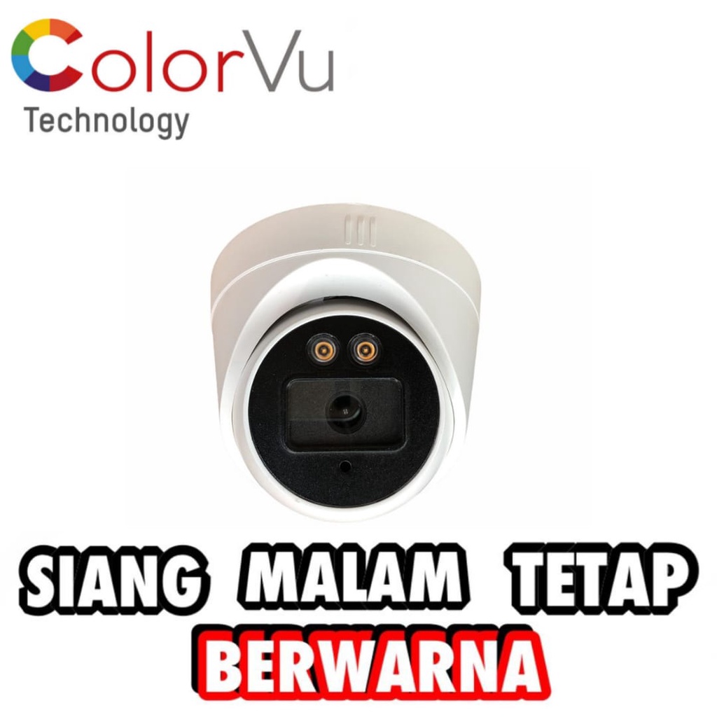 PAKET CCTV COLORVU SIANG MALAM BERWARNA 4 CHANNEL 4 CAMERA 5MP 1080P TURBO HD IC SONY AUDIO SERIES