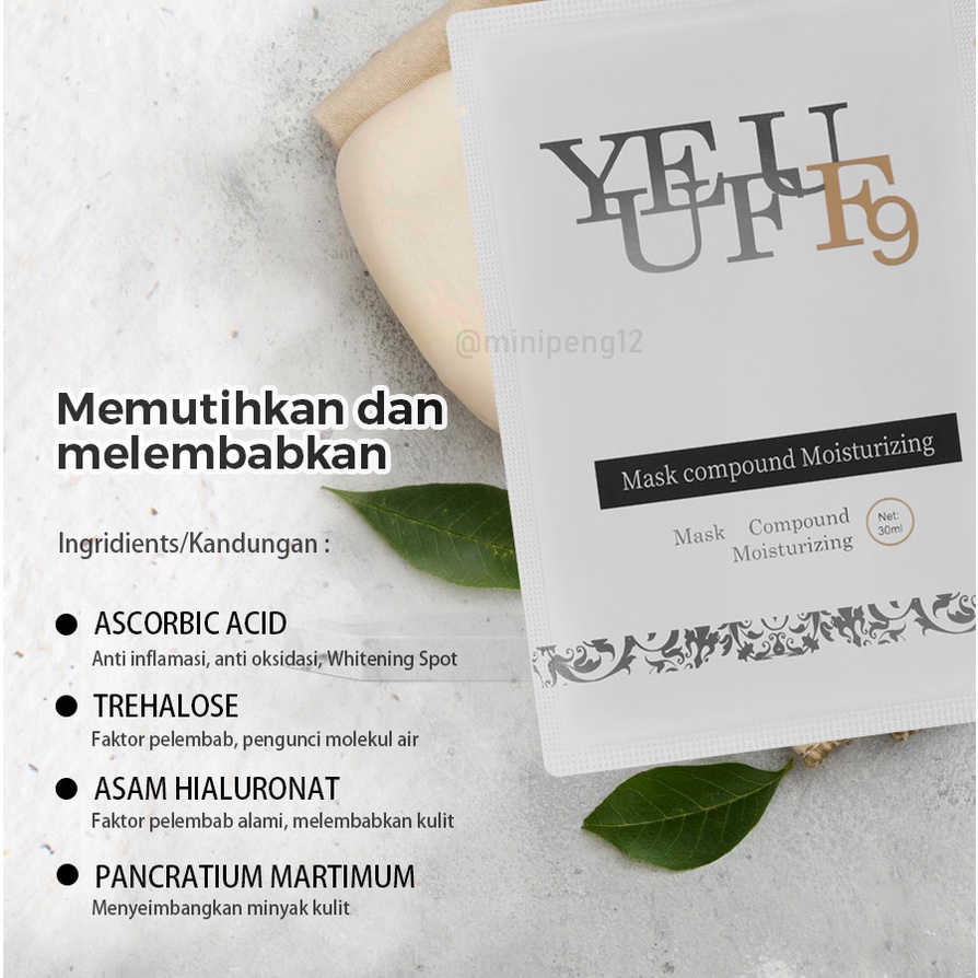 100% ORI YUEFU F9 Mask Compound Moisturizing masker wajah premium