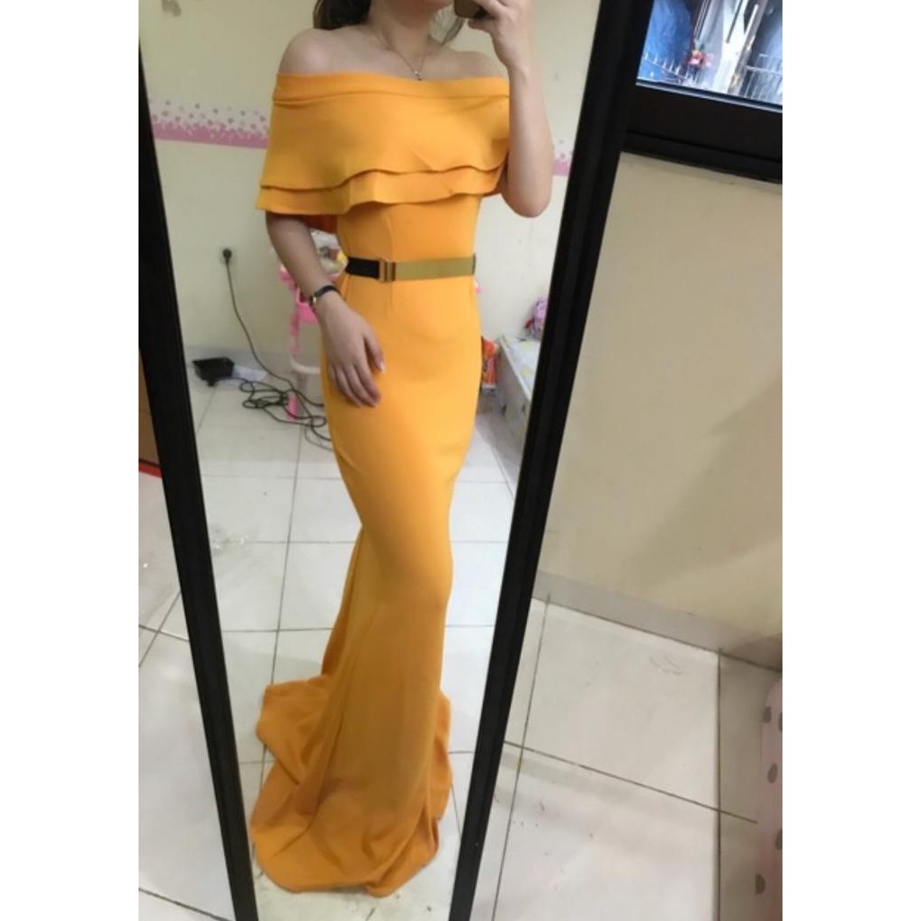 Jessicacollectionn 731/727L# long dress pesta mewah / baju scuba duyung / longdress fashion import / gaun pesta scuba +FREE BELT BESI
