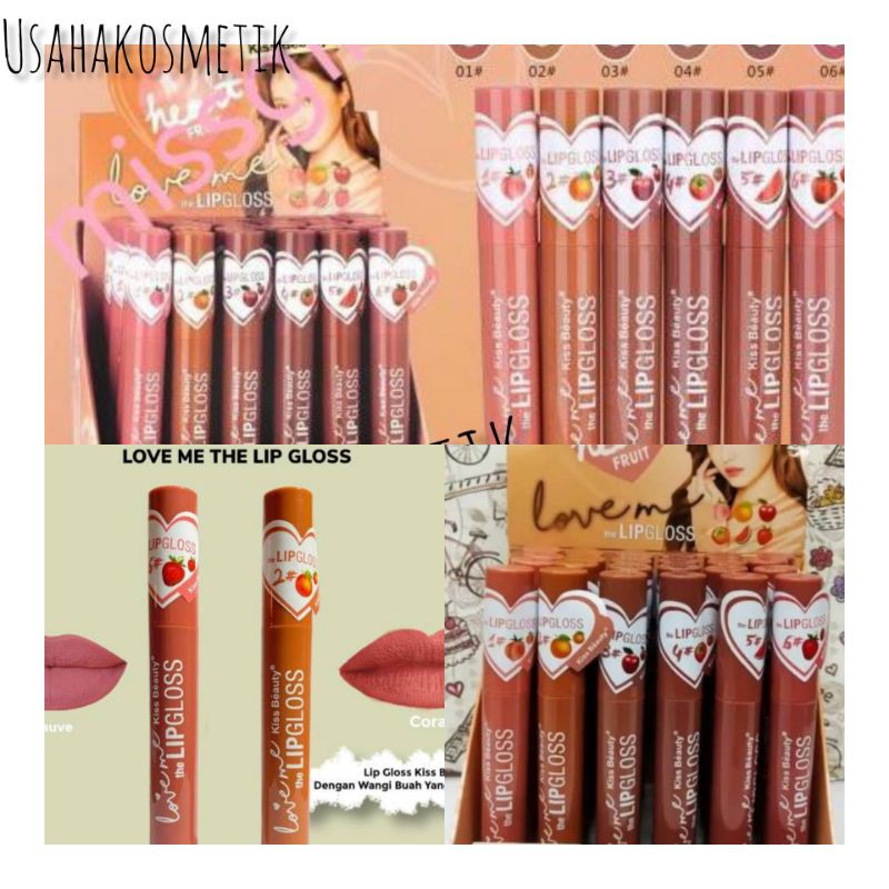 PROMO PER6PCS LIPGOSS MATTE  KISS BEAUTU  LOVE ME FRUIT | UNICORN NO.7883-03B | 7883-03A