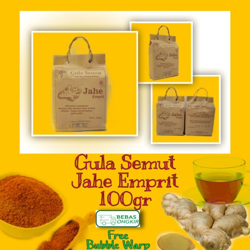 

Gula Semut Jahe Emprit paperbag 100gr Adana/Asli Jogja/Bubuk