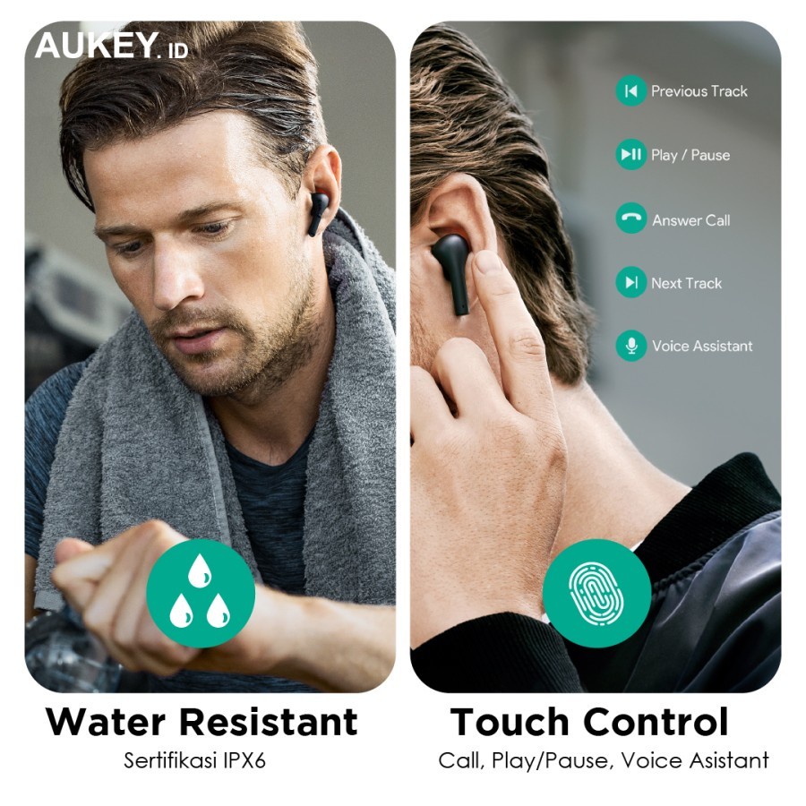 Aukey EP-T21S / EPT21S TWS True Wireless Earbuds 3D Surround Headset Bluetooth-4