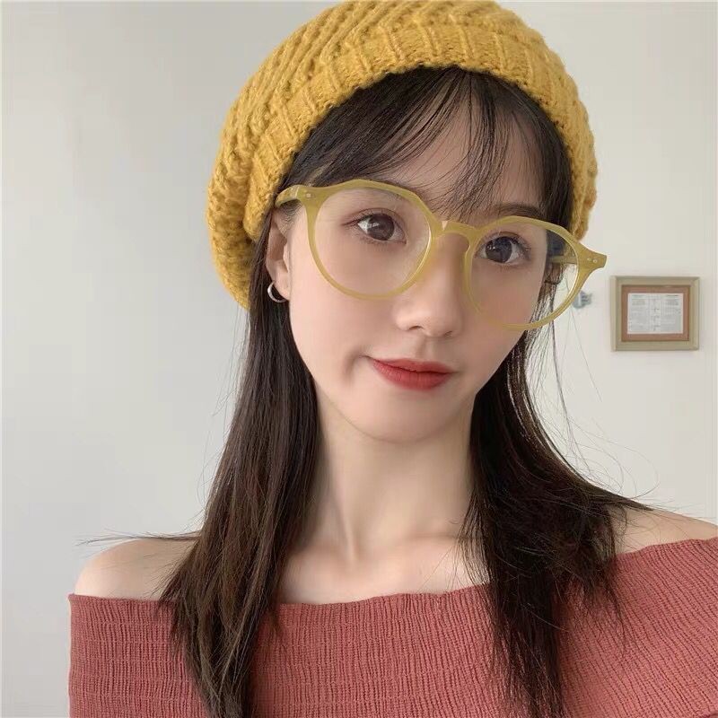 (Fy)Kacamata Bulat Plastik Kacamata Wanita/Pria Sunglasses Fashion Korea Style