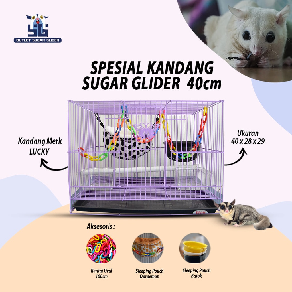 SPESIAL PAKET KANDANG SUGAR GLIDER 40CM