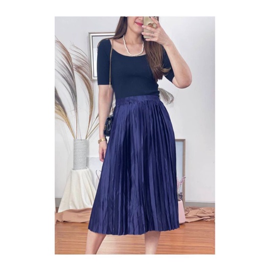 A new day majestic purple pleated silky skirt