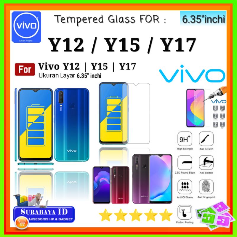 Tempered Glass TG Vivo Y12 | Vivo Y15 | Vivo Y17 (6.35"inchi)