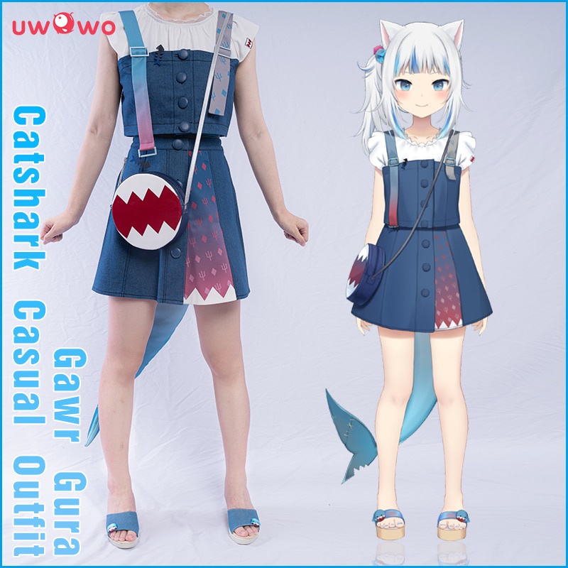 PREORDER UWOWO Virtual YouTuber Gawr Gura Cosplay Costume Catshark Casual Outfit Hololive Cosplay Co