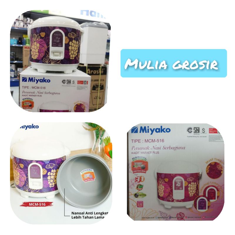 Magic Com Miyako 1.8Liter 3in1 MCM 516 / Rice Cooker Miyako 3in1 1.8Liter