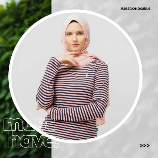 Kaos lengan panjang wanita 3second ORIGINAL