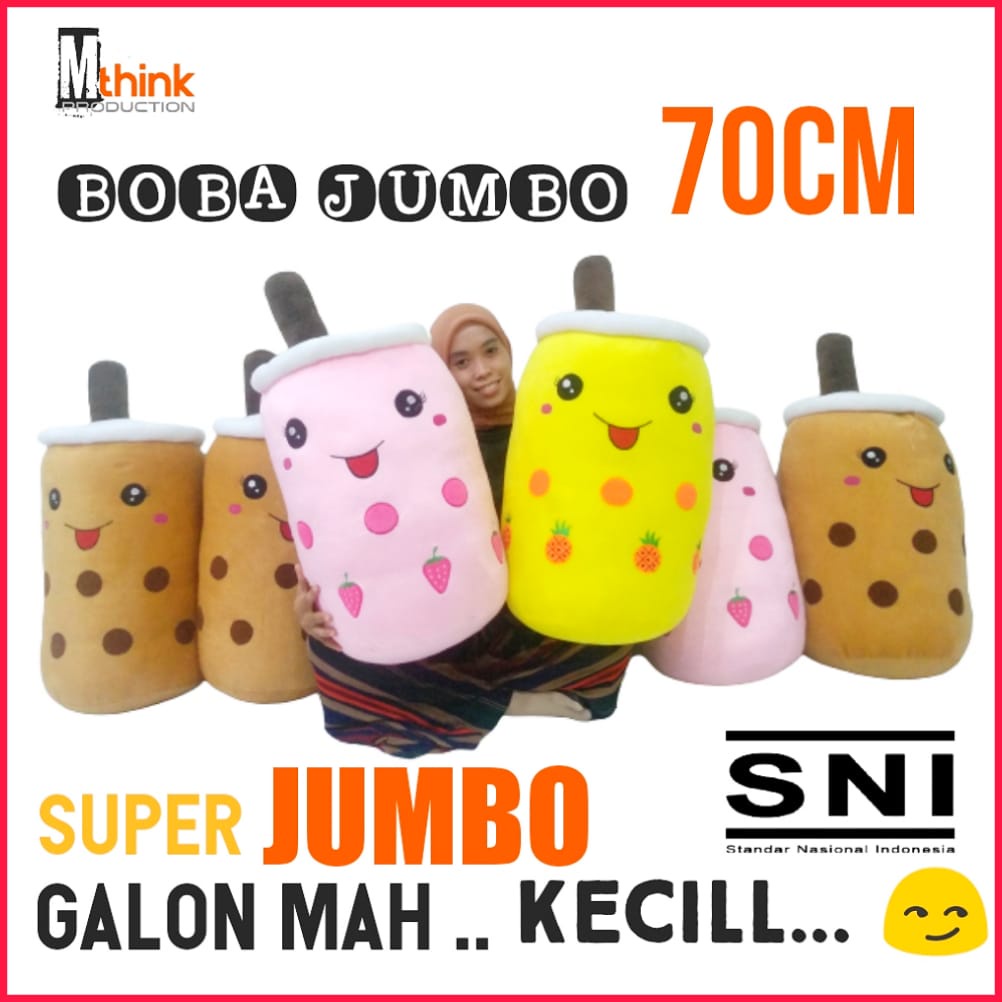 Boneka Boba jumbo Boba Bubble Milk tea besar kain halus isi lembut dan empuk original 70cm SNI harga