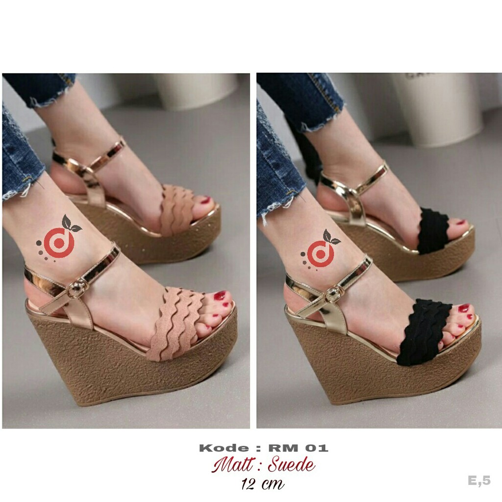 wedges wanita terbaru termurah RM 01 65.000 Suede, 12cm