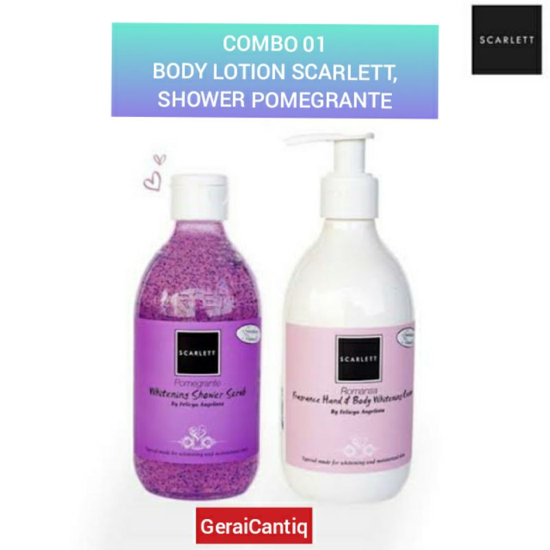 PAKET SCARLETT WHITENING 2 IN 1 BODY LOTION + BODY SHOWER - PEMUTIH BADAN SCARLET