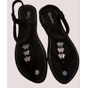 mdaffstore - Sandal Tali Wanita Casual Masa kini Hitam