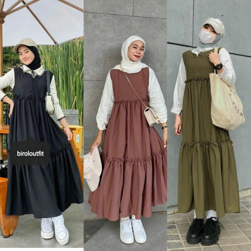 INNER DRES TANPA LENGAN BIROLOUTFIT/MIDI DRES/DALEMAN DRES