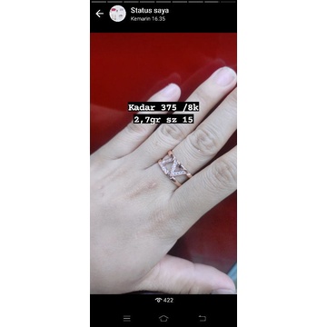 cincin Rose gold 375