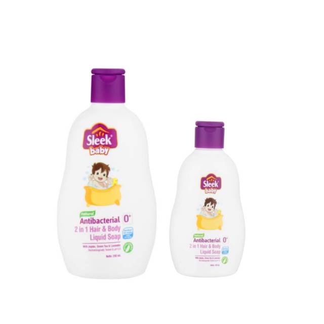 Sleek Baby Antibacterial 2in1 Liquid Soap 250ml, 120ml