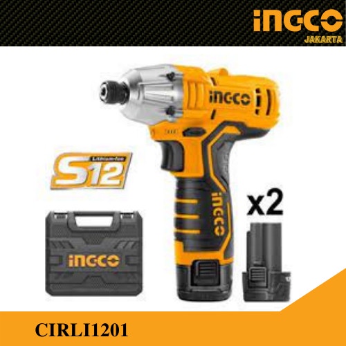 Impact Driver Cordless 1.5AH (12V 100Nm) INGCO CIRLI1201 Buka Skrup