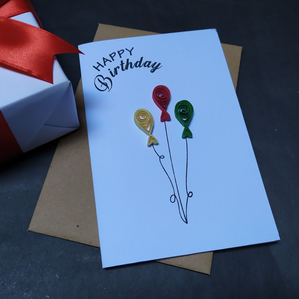 greeting card / kartu ucapan ulang tahun / birthday - quilling #03