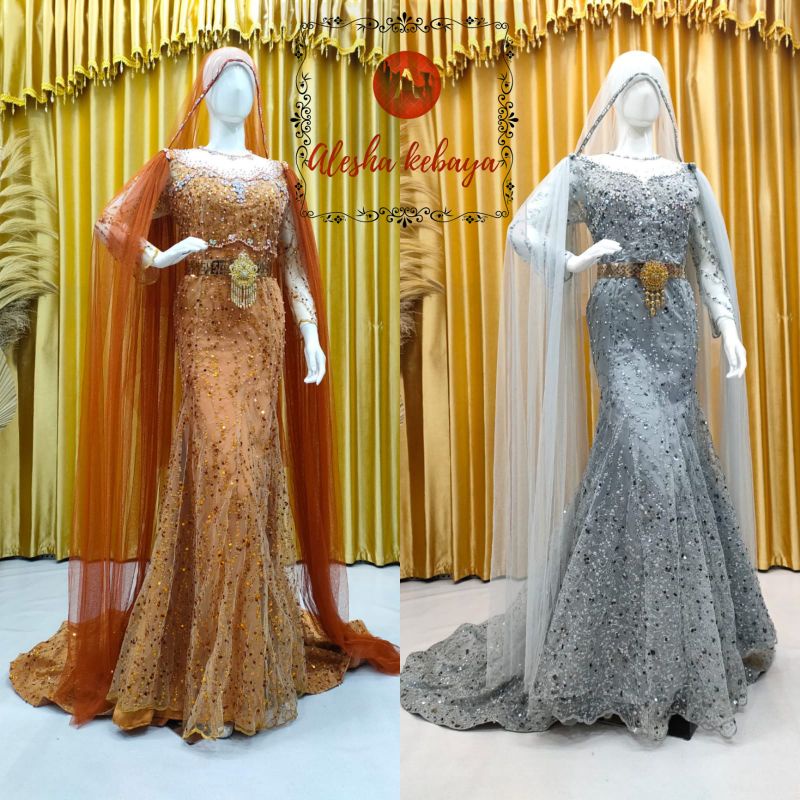 Gaun pengantin siqueen ekor langsung /Wedding dress