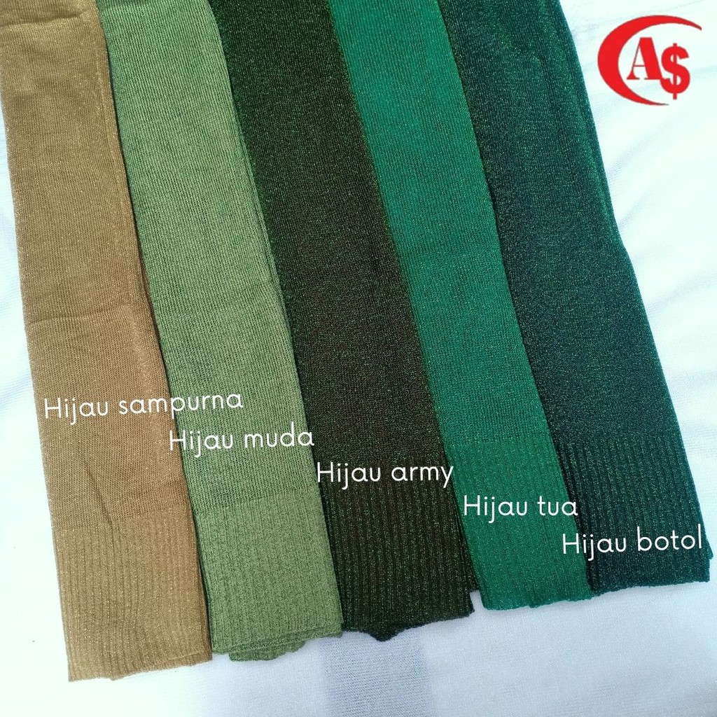 Kerudung Pengantin Pashmina Rajut Glitter Premium Varian Warna Hijau Ukuran 60 x 180 cm-1