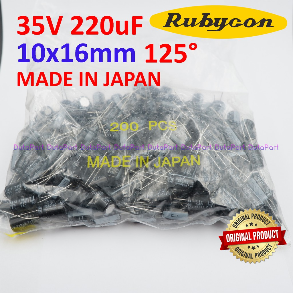 35V 220uF ORIGINAL RUBYCON Made in JAPAN Kapasitor Capasitor Elko Elco